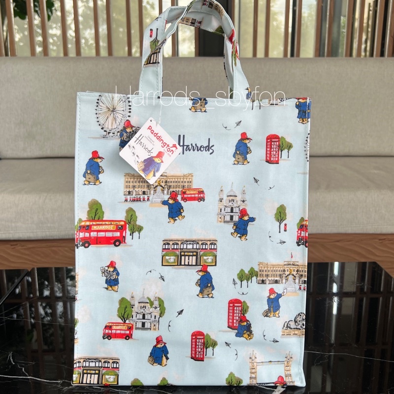 【Harrods】แฟชั่นอังกฤษหมีหมีพีวีซีกระเป๋าหิ้ว, กระเป๋าสะพายไหล่ผู้หญิง