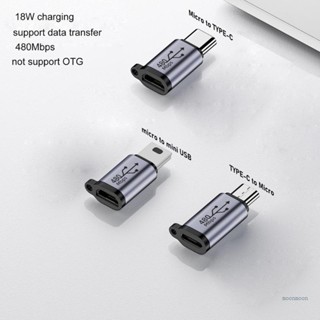 Lucky อะแดปเตอร์แปลง Usb-C เป็น Micro Usb Mini Usb TypeC ตัวเมีย เป็น Micro Usb ตัวผู้ สําหรับโทรศัพท์ แท็บเล็ต กล้อง อะแดปเตอร์ชาร์จ