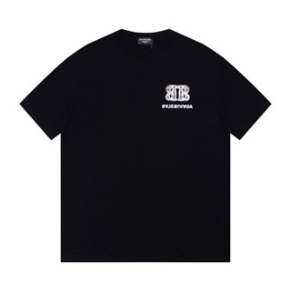 Ba88len&amp;ga- เสื้อยืดคอกลม แขนสั้น ลายโลโก้ Double B สไตล์คลาสสิก K67Ue7