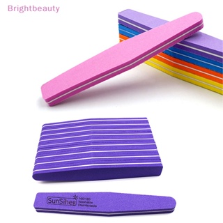 Brightbeauty ตะไบขัดเล็บ ประดับเพชร ล้างทําความสะอาดได้ 10 ชิ้น