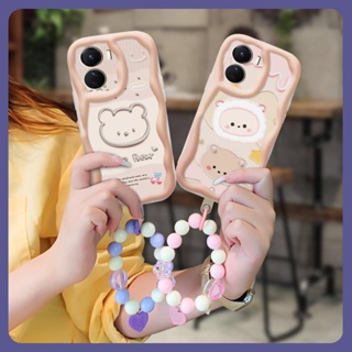 Soft flower Phone Case For VIVO Y16 4G/Y35 5G/Y53T/IQOO7i dustproof trend three-dimensional romantic Love bracelet