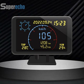 เครื่องวัดความเร็ว GPS HUD เข็มทิศเตือนความปลอดภัยรถยนต์ Head-Up Display Auto Accessories [superecho.th]