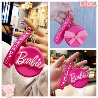 Lilac กระเป๋าใส่เหรียญบาร์บี้, พวงกุญแจซิลิโคน แบบพกพา Kawaii, การออกแบบกระเป๋าถือซิลิโคนสีชมพู พวงกุญแจผู้หญิง เด็กผู้หญิง