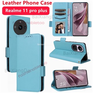 เคสโทรศัพท์หนัง ฝาพับแม่เหล็ก กันกระแทก พร้อมช่องใส่บัตร สําหรับ Realme 11 pro plus 11 Nfc 11proplus 11pro+ 11Nfc 11X Realme11pro Realme11 2023