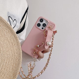 เคสโทรศัพท์มือถือหนังแข็ง กันกระแทก พร้อมสายคล้องข้อมือ สําหรับ IPhone 14 Plus 13 12 11 Pro Max