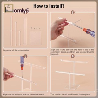 [Homyl5] ชั้นวางที่คาดผมอะคริลิค 2 ชั้น ทนทาน สําหรับจัดระเบียบที่คาดผม