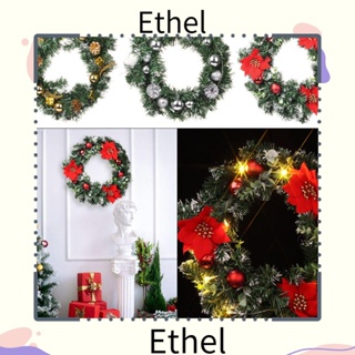 Ethel1 พวงหรีดคริสต์มาส 40 ซม. สําหรับตกแต่งบ้าน ปาร์ตี้คริสต์มาส