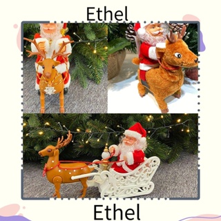 Ethel1 ซานตาคลอสไฟฟ้า สีแดง ของขวัญกวางเอลก์ ดนตรี ตกแต่งคริสต์มาส เลื่อน ของเล่นเด็ก