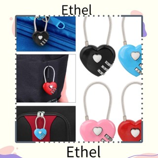 Ethel1 อุปกรณ์ล็อคกระเป๋าเดินทาง โลหะผสมสังกะสี รูปหัวใจ 3 หลัก 1 ชิ้น