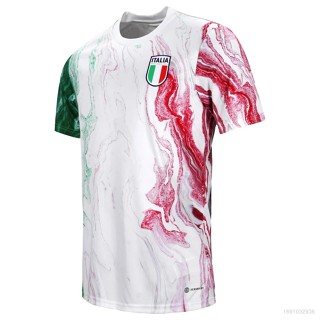 เสื้อยืดแขนสั้น พิมพ์ลายทีมชาติฟุตบอล Italy Pre Match Jersey พลัสไซซ์ สไตล์เรโทร 2023