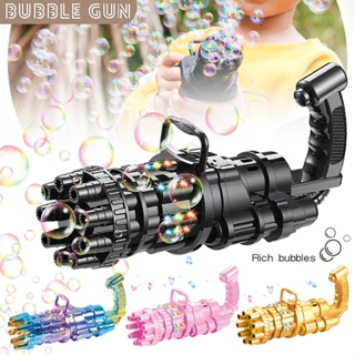 Kids Automatic Gatling Bubble Machine Light-Up Musical Summer Soap Water Toys