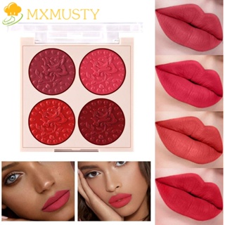 Mxmusty พาเลทลิปกลอส เนื้อแมตต์กํามะหยี่ ให้ความชุ่มชื้น 4 สี สําหรับผู้หญิง