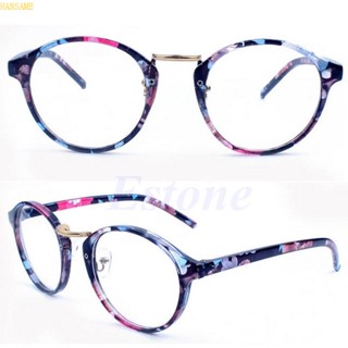 Han วินเทจ เลนส์ใส กรอบแว่นตา ย้อนยุค ทรงกลม ผู้ชาย ผู้หญิง Unisex Nerd แว่นตา
