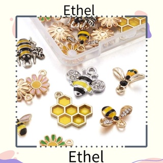 Ethel1 จี้อัลลอย รูปผึ้ง ประดับพลอยเทียม หลากสี แฮนด์เมด สําหรับคนรักต่างหู