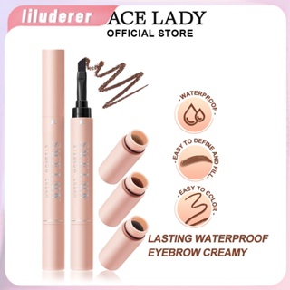 Sace Lady Eyebrow Cream Waterproof Long-term Tattoo Eyebrow Gel Brush 2 in 1 Coloured Eyebrow Pen Eye Makeup HO