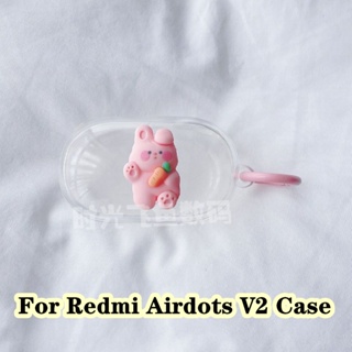 【ของแท้】เคสหูฟัง แบบนิ่ม ลายหมี และกระต่าย สามมิติ สําหรับ Redmi Airdots V2 Redmi Airdots V2