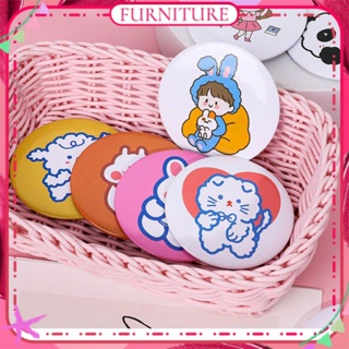 ♕ 1pc Cartoon Cosmetic Mirror Girl Heart Portable Cute Kawaii Bear Dog Letter Pocket Round Multifunctional Mirror Face Makeup Tool 38 Designs FURNITURE