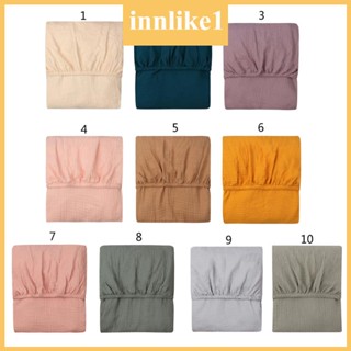 Innlike1 ผ้าคลุมที่นอน ผ้าฝ้ายนุ่ม ยืดหยุ่น สีพื้น สําหรับเตียงเด็กผู้ชาย และผู้หญิง