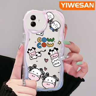 เคสโทรศัพท์มือถือ ซิลิกาเจล ใส กันกระแทก ลายการ์ตูนวัว สําหรับ Samsung A04 A04E M04 F04