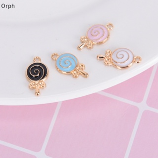 Orph 10 ชิ้น / ล็อต โลหะผสมเคลือบ อมยิ้ม ลูกอม Ch จี้โลหะ DIY เครื่องประดับ ค้นพบค่า PH