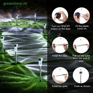 Greatshore โคมไฟ LED พลังงานแสงอาทิตย์ สําหรับตกแต่งสวน ทางเดิน ทางเดิน 1 3 ชิ้น