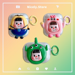 เคสหูฟังบลูทูธไร้สาย TPU กันกระแทก ลายการ์ตูนเอเลี่ยน Kirby Girl 3D สําหรับ Airpods 1 2 Pro2 Air Pod 3 Pro