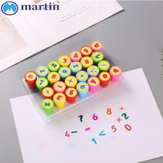 Martin แสตมป์ตัวอักษร ตัวเลข ตัวอักษร ทรงกลม 26 ชิ้น สําหรับเด็ก DIY