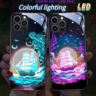 Mg เคสโทรศัพท์มือถือ LED ลายเรือใบ สําหรับ Huawei P30pro nova9pro honor50pro nova10pro P40pro+ nova8pro mate30Epro nova7pro P40lite P50proplus mate40E 30pro