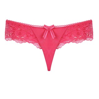 Annebra กางเกงใน ทรงตอง ผ้าลูกไม้ Thong Panty รุ่น AU3-760 สีเหลืองมัสตาร์ด , สีชมพูบานเย็น