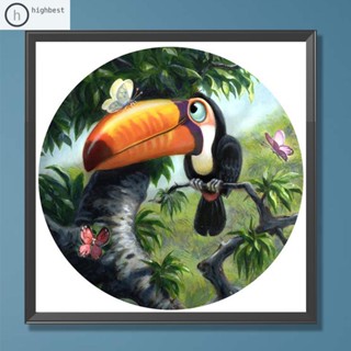 [Highbest.th] ชุดงานจิตรกรรมเม็ดบีด ทรงเพชรกลม 5D ลาย Toucan สําหรับตกแต่งบ้าน DIY