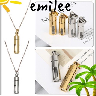 Emilee ขวดน้ําหอม จี้ สเตนเลส DIY สร้อยคอแฟชั่น เครื่องประดับ กระบอกแก้ว