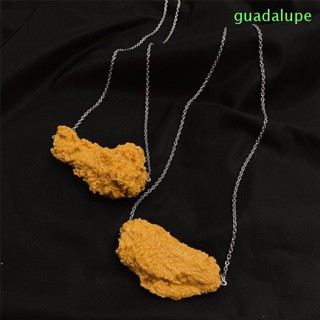 Guadalupe สร้อยคอโซ่ จี้รูปปีกไก่ทอด เรซิน เรียบง่าย สําหรับผู้หญิง