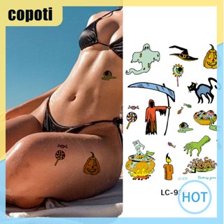 Copoti รอยสักปลอม แบบใช้แล้วทิ้ง แฟชั่นฮาโลวีน ปาร์ตี้ สําหรับผู้ชาย ผู้หญิง ผู้ใหญ่ 6 ชิ้น