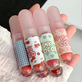 Pinkcoco ลิปสติก ลิปกลอส เนื้อแมตต์ กันน้ํา ติดทนนาน