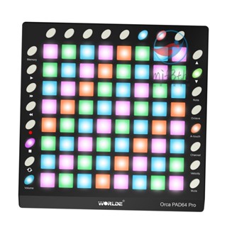 Worlde ORCA PAD64-A Pro โมดูลควบคุมกลอง MIDI USB 64 RGB 24 ปุ่ม 128MB พร้อมสายเคเบิล USB