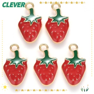 Clever จี้สตรอเบอร์รี่ อัลลอย รูปสตรอเบอร์รี่ สีแดง 20*10 มม. DIY