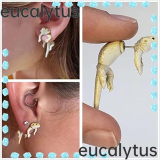 Eucalytus1 ต่างหูสตั๊ด รูปจิ้งจก เครื่องประดับแฟชั่น สําหรับผู้หญิง