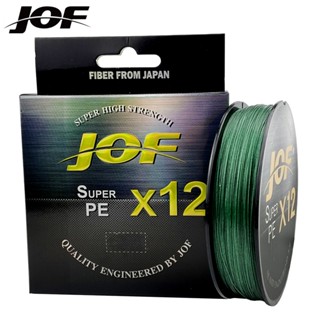 Jof สายเอ็นตกปลา PE แบบถัก 500 ม. 300 ม. 100 ม. 12 เส้น 25-92LB สําหรับตกปลาคาร์พ