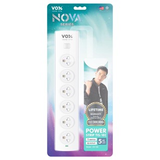 VOX ปลั๊กไฟ 1 สวิตซ์ 6 ช่อง 5 เมตร รุ่น Nova F5ST3-NO02-6102