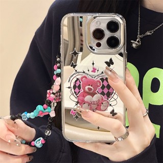 [พร้อมส่ง] เคสป้องกันโทรศัพท์มือถือซิลิโคน แบบกระจก มีสายคล้อง สําหรับ Apple iPhone 15 14 13 12 11 PROMAX XS XR XSMAX SE2020 6 7 8PLUS MINI