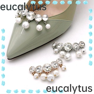 Eucalytus1 คลิปหัวเข็มขัด ประดับไข่มุก พลอยเทียม สําหรับรองเท้าส้นสูง 1 คู่