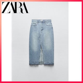 Zara ใหม่ TRF ชุดเดรสยีน สําหรับผู้หญิง