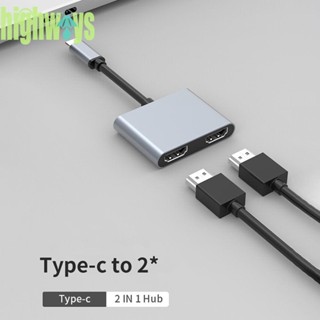 อะแดปเตอร์ฮับแยก USB C Type-C เป็น HDMI Dual 4K HD สําหรับ Macbook [highways.th]