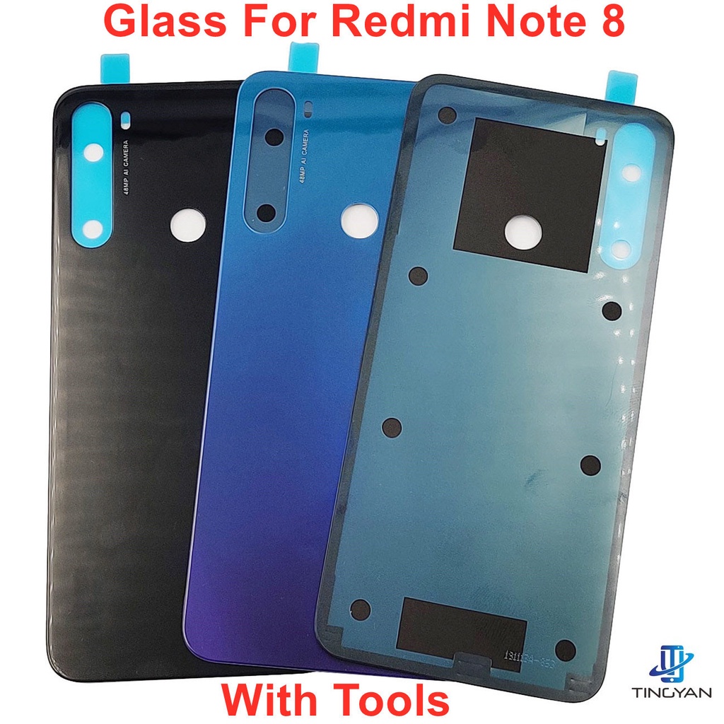 สําหรับ Xiaomi Redmi Note 8 ฝาครอบแบตเตอรี่ กระจกด้านหลัง แบบแข็ง ฝาด้านหลัง แผงด้านหลัง Redmi Note 