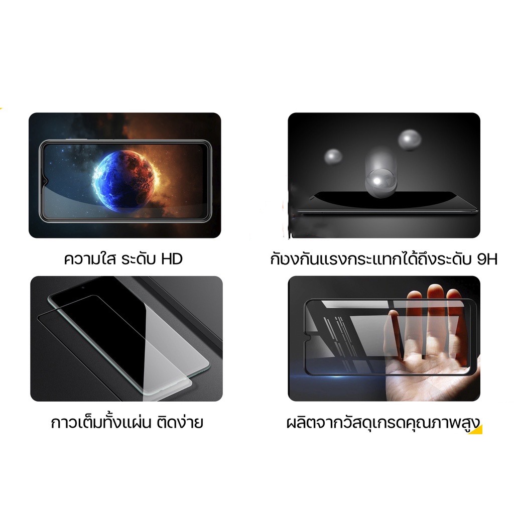 ฟิล์มกระจก สำหรับ OPPO เต็มจอ นิรภัย 5D A78 A58 A98 Reno 10 pro plus Reno8 PRO 8Z Reno7 7Z 7Pro 6 6Z F11Pro F5 F7 F9 ใส - รูปที่ 4