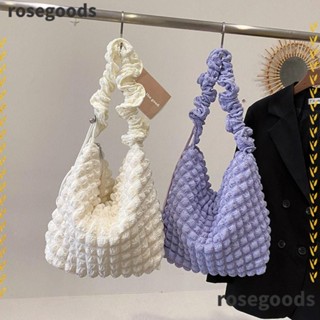 Rosegoods1 กระเป๋าถือ กระเป๋าสะพายไหล่ ทรงโท้ท จุของได้เยอะ สีพื้น แฟชั่นสําหรับสตรี