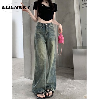 EOENKKY กางเกงขายาว กางเกงยีสน์ผู้หญิง ทรงหลวม ๆ ตรง Retro Hip Hop Pants 2023 NEW Style  Beautiful Chic ทันสมัย สไตล์เกาหลี A27L0B4 36Z230909