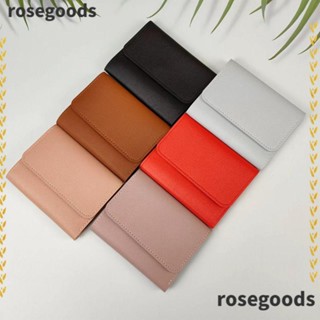 Rosegoods1 กระเป๋าสตางค์หนัง ใบสั้น ขนาดเล็ก ใส่บัตรเครดิตได้ อเนกประสงค์ สําหรับผู้หญิง และผู้ชาย 2 ชิ้น