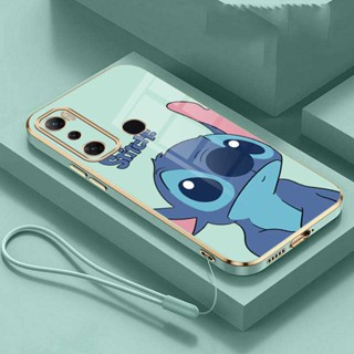 [พร้อมส่ง] เคสโทรศัพท์มือถือแบบนิ่ม ขอบสี่เหลี่ยม ลายมอนสเตอร์ Stitch เคลือบเงา สําหรับ infinix Hot 12 Play NFC Hot12i 10 9 Play Note 8 10 Pro