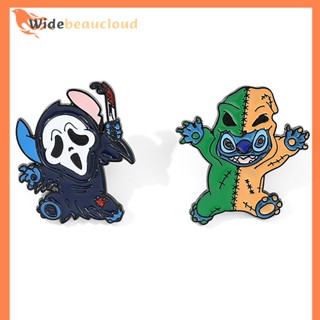 Widebeaucloud การ์ตูนน่ารักฮาโลวีนกะโหลกเข็มกลัด Stitch โลหะตรา Pin สร้างสรรค์ตลก Corsage สําหรับผู้หญิงแฟชั่นเครื่องประดับ Kawaii ของขวัญดี